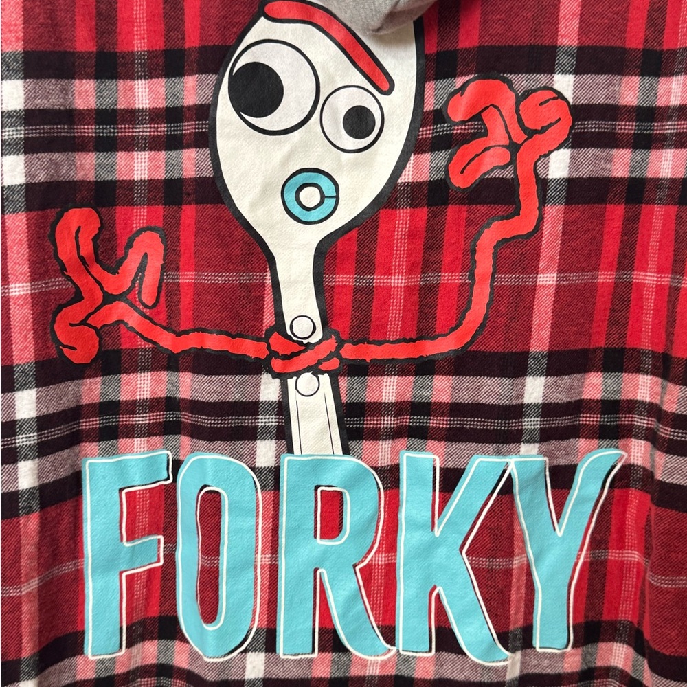 DISNEY x TOY STORY WOMENS FORKY GRAPHIC ZIP UP FLANNEL MEDIUM - Picture 6 of 9
